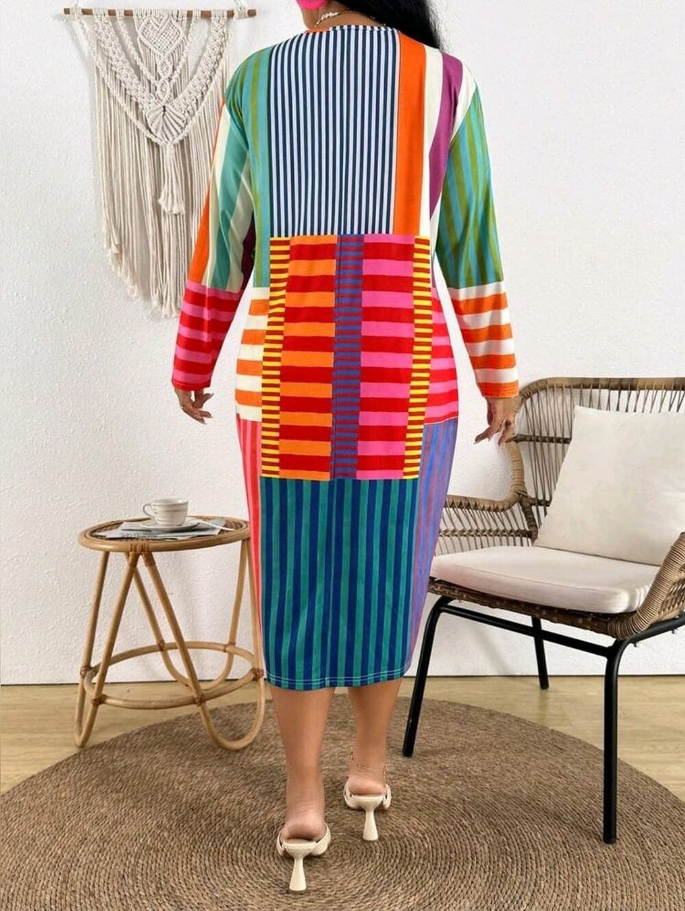 Multi Colored Midi Dress - Picture 3 of 7